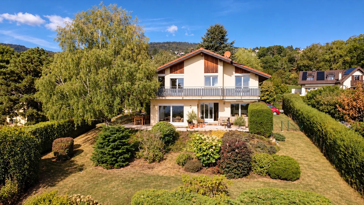 Villa individuelle à Le Muids, vue panoramique sur le lac et les Alpes